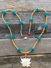 Load image into Gallery viewer, Carved Bone Lotus Necklace | Carnelian | Pyrite | Jasper | Bohemian | Gemstone | Zen Necklace