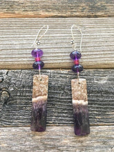 Load image into Gallery viewer, Raw Amethyst Earrings | Genuine Ruby | Sterling Silver | Bohemian | Gemstone