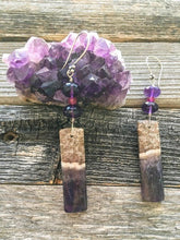 Load image into Gallery viewer, Raw Amethyst Earrings | Genuine Ruby | Sterling Silver | Bohemian | Gemstone