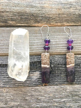 Load image into Gallery viewer, Raw Amethyst Earrings | Genuine Ruby | Sterling Silver | Bohemian | Gemstone