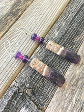 Load image into Gallery viewer, Raw Amethyst Earrings | Genuine Ruby | Sterling Silver | Bohemian | Gemstone