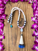 Load image into Gallery viewer, Sponge Coral Necklace | Lapis Lazuli | Rose Quartz | Blue Lace Agate | Turquoise | Horse Hair Tassel | Mala | Bohemian