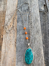 Load image into Gallery viewer, Turquoise Pendant Necklace | Carnelian | Labradorite | Sterling Silver | Bohemian | Gemstone Necklace | Beach Style
