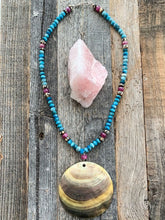 Load image into Gallery viewer, Mother of Pearl Necklace | Apatite | Ruby | Tribal Beads | Beach Style | Gemstone | Bohemian