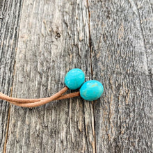 Load image into Gallery viewer, Tahitian Pearl Necklace | Sandalwood | Kingman Turquoise | Greek Leather | Long Necklace | Beach Style