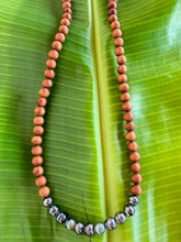 Load image into Gallery viewer, Tahitian Pearl Necklace | Sandalwood | Kingman Turquoise | Greek Leather | Long Necklace | Beach Style