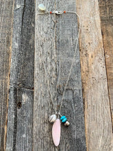 Load image into Gallery viewer, Cowrie Shell Necklace | Puka Shell | Tahitian Pearl | Pink Opal | Turquoise | Thai Karen Hill Tribe Silver