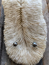 Load image into Gallery viewer, Genuine Tahitian Pearl Hoop Earrings | Gold Filled | Large Hoops | Exotic | Bohemian | Beach Style