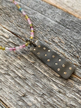 Load image into Gallery viewer, Pave Diamond Constellation Necklace | Rainbow Tourmaline | Oxidized Black Matte Sterling Silver | Bohemian