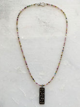 Load image into Gallery viewer, Pave Diamond Constellation Necklace | Rainbow Tourmaline | Oxidized Black Matte Sterling Silver | Bohemian
