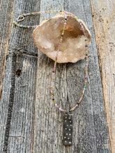 Load image into Gallery viewer, Pave Diamond Constellation Necklace | Rainbow Tourmaline | Oxidized Black Matte Sterling Silver | Bohemian