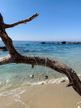 Load image into Gallery viewer, Genuine Tahitian Pearl Hoop Earrings | Sterling Silver | Large Hoops | Exotic | Bohemian | Beach Style