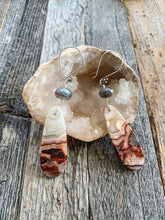 Load image into Gallery viewer, Mexican Laguna Jasper Earrings | Mystic Labradorite | Sterling Silver | Bohemian | Gemstone Earrings