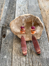 Load image into Gallery viewer, Ocean Jasper Earrings | Genuine Ruby | Spiny Oyster Shell | Sterling Silver | Bohemian | Gemstone Earrings