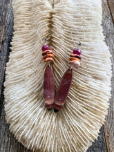 Load image into Gallery viewer, Ocean Jasper Earrings | Genuine Ruby | Spiny Oyster Shell | Sterling Silver | Bohemian | Gemstone Earrings