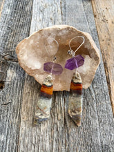 Load image into Gallery viewer, Ocean Jasper Earrings | Amethyst | Sterling Silver | Bohemian | Gemstone Earrings