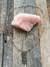 Load image into Gallery viewer, Pave Diamond Constellation Necklace | Rainbow Tourmaline | Oxidized Black Matte Sterling Silver | Bohemian