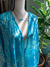 Load image into Gallery viewer, Genuine Black Tahitian Pearl Necklace | Kingman Turquoise | Luxurious Greek Leather | 24K Gold Vermeil