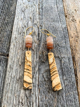 Load image into Gallery viewer, Picture Jasper Earrings | Peach Moonstone | 24K Gold Vermeil | Bohemian | Gemstone Earrings