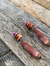 Load image into Gallery viewer, Ocean Jasper Earrings | Genuine Ruby | Spiny Oyster Shell | Sterling Silver | Bohemian | Gemstone Earrings