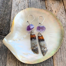 Load image into Gallery viewer, Ocean Jasper Earrings | Amethyst | Sterling Silver | Bohemian | Gemstone Earrings