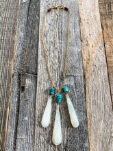 Load image into Gallery viewer, Pearl Chalcedony Necklace | Turquoise Heishi | Ruby | 18K Gold Filled | Gemstone | Beach Style