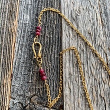 Load image into Gallery viewer, Pearl Chalcedony Necklace | Turquoise Heishi | Ruby | 18K Gold Filled | Gemstone | Beach Style