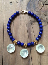 Load image into Gallery viewer, Lapis Bracelet / Prehnite Bracelet / Bohemian Bracelet / Gemstone Bracelet / SALE