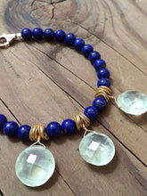 Load image into Gallery viewer, Lapis Bracelet / Prehnite Bracelet / Bohemian Bracelet / Gemstone Bracelet / SALE