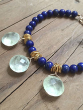 Load image into Gallery viewer, Lapis Bracelet / Prehnite Bracelet / Bohemian Bracelet / Gemstone Bracelet / SALE