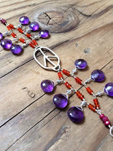 Load image into Gallery viewer, Peace Bracelet / Amethyst Bracelet / Carnelian Bracelet / Bohemian Bracelet / Gemstone Bracelet