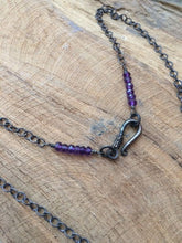 Load image into Gallery viewer, Carved Bone Buddha Necklace | Pave Diamond | Amethyst | Oxidized Sterling Silver | Gemstone | Bohemian