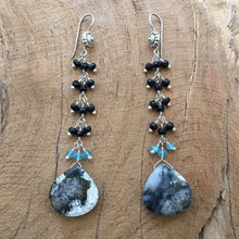 Load image into Gallery viewer, Black Opal Earrings | Black Onyx Earrings | Apatite Earrings | Bohemian Earrings | Gemstone Earrings
