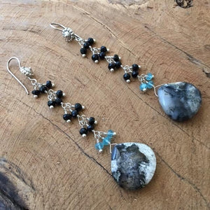 Black Opal Earrings | Black Onyx Earrings | Apatite Earrings | Bohemian Earrings | Gemstone Earrings