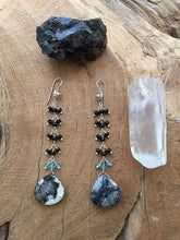 Load image into Gallery viewer, Black Opal Earrings | Black Onyx Earrings | Apatite Earrings | Bohemian Earrings | Gemstone Earrings
