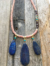 Load image into Gallery viewer, Lapis Lazuli Necklace | Rhodochrosite | Garnet | Turquoise | 24K Gold Vermeil | Bone | Bohemian | Gemstone | Tribal
