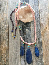 Load image into Gallery viewer, Lapis Lazuli Necklace | Rhodochrosite | Garnet | Turquoise | 24K Gold Vermeil | Bone | Bohemian | Gemstone | Tribal
