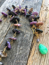 Load image into Gallery viewer, Thunderbird Necklace | Natural Purple Charoite Necklace | Chrysoprase | 24K Gold Vermeil | Bohemian | Tribal
