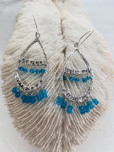 Load image into Gallery viewer, Apatite Chandelier Earrings | Sterling Silver | Artisan | Bohemian Beach Style | Blue Gemstones
