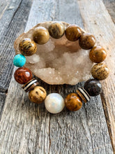 Load image into Gallery viewer, Baroque Freshwater Pearl Bracelet | Australian Jasper | Kingman Turquoise | African Trade Beads | Stack Bracelet
