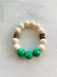 Chrysoprase Bracelet | Sponge Coral | African Trade Beads | Gemstone | Beach Style | Bohemian