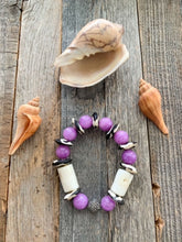 Load image into Gallery viewer, Pave Diamond Bracelet | Bamboo Coral | Purple Phosphosiderite | African Trade Beads | Beach Chic
