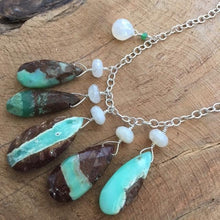 Load image into Gallery viewer, Chrysoprase Necklace | Pearl Chalcedony | Amethyst | Sterling Silver | Bohemian | Gemstone Necklace
