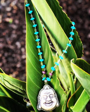 Load image into Gallery viewer, Happy Buddha Necklace | Pave Diamond | Turquoise | Ruby | Labradorite | Bohemian | Gemstone | Sterling Silver
