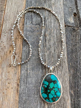 Load image into Gallery viewer, Hubei Turquoise Necklace | Thai Silver | Matrix Turquoise | Bohemian Necklace | Tribal Necklace | Gemstone
