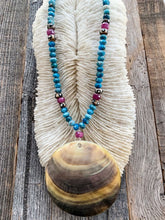 Load image into Gallery viewer, Mother of Pearl Necklace | Apatite | Ruby | Tribal Beads | Beach Style | Gemstone | Bohemian
