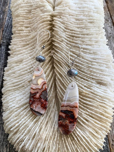 Mexican Laguna Jasper Earrings | Mystic Labradorite | Sterling Silver | Bohemian | Gemstone Earrings