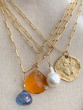 Load image into Gallery viewer, Open Link Gold Chain Necklace | Gold Medallion | Chrysoprase | Silverite | Boho Bohemian
