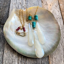 Load image into Gallery viewer, Pearl Chalcedony Necklace | Turquoise Heishi | Ruby | 18K Gold Filled | Gemstone | Beach Style
